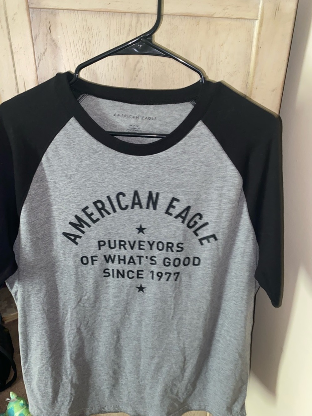 American Eagle Outfitters shirt, grey & black Size Medium